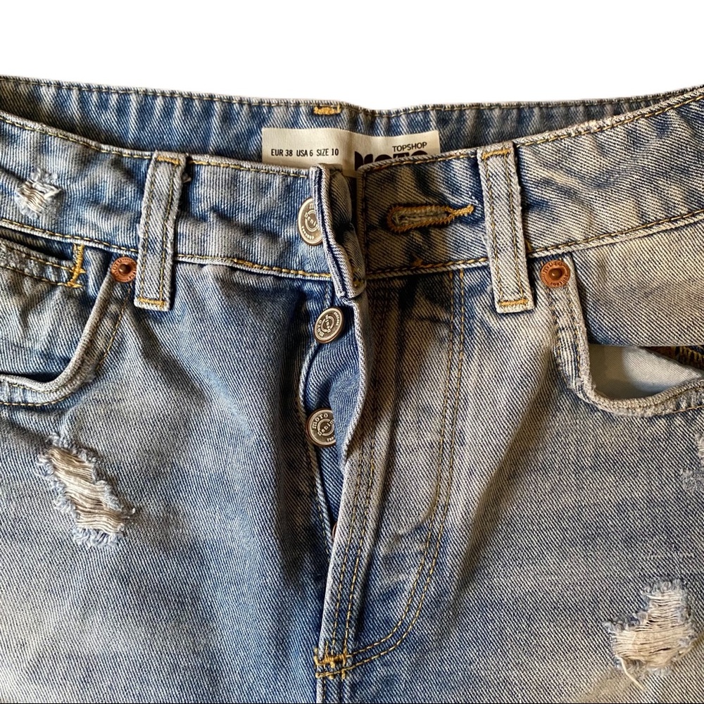 Topshop Moto Denim Shorts Sz 6 - Picture 4 of 4